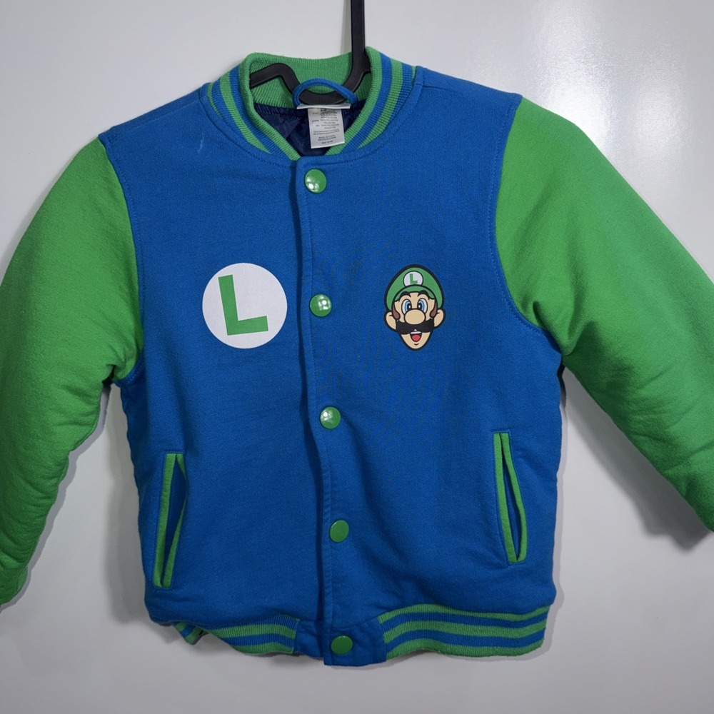 Boys Luigi Bomber‎ Jacket, Nintendo Super Mario Brothers, Green, Size  5/6